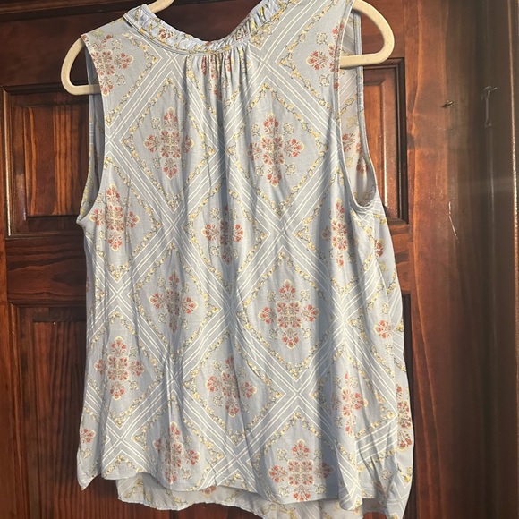 Floral Blue Sleeveless Top by Loft - Picture 3 of 4